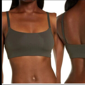 NATORI UNLINED CONVERTIBLE BRALETTE WITH LIGHT SUPPORT DARK GREY SIZE XL